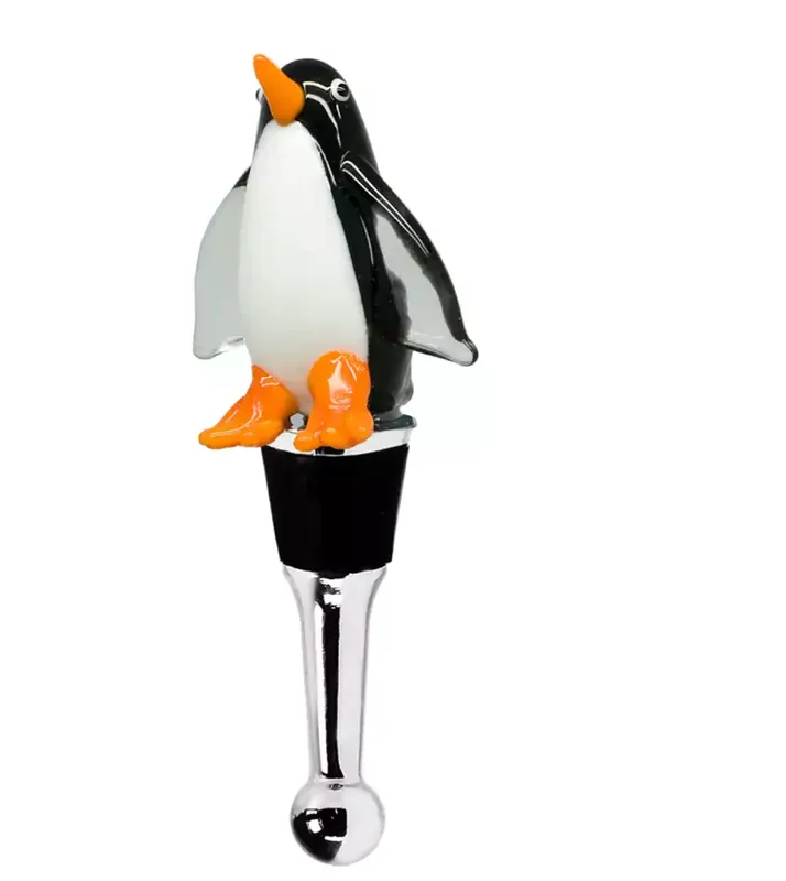 Edzard Flaschenverschluss 6x Pinguin (Höhe 12 cm), mit Pinguin-Figur, Muranoglas-Art, Handarbeit Top-Preis