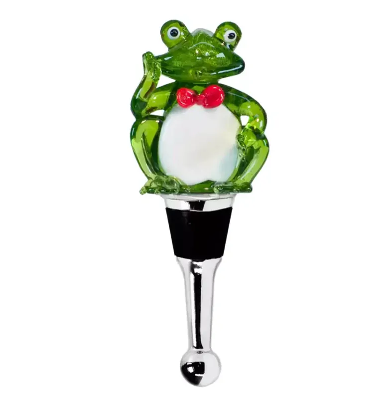 Markenware Edzard Flaschenverschluss 6x Frosch (Höhe 12 cm), mit Frosch-Figur, Muranoglas-Art, Handarbeit