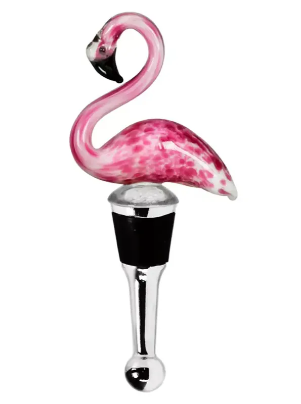 Neue Ware Edzard Flaschenverschluss 6x Flamingo (Höhe 13 cm), mit Flamingo-Figur, Muranoglas-Art, Handarbeit