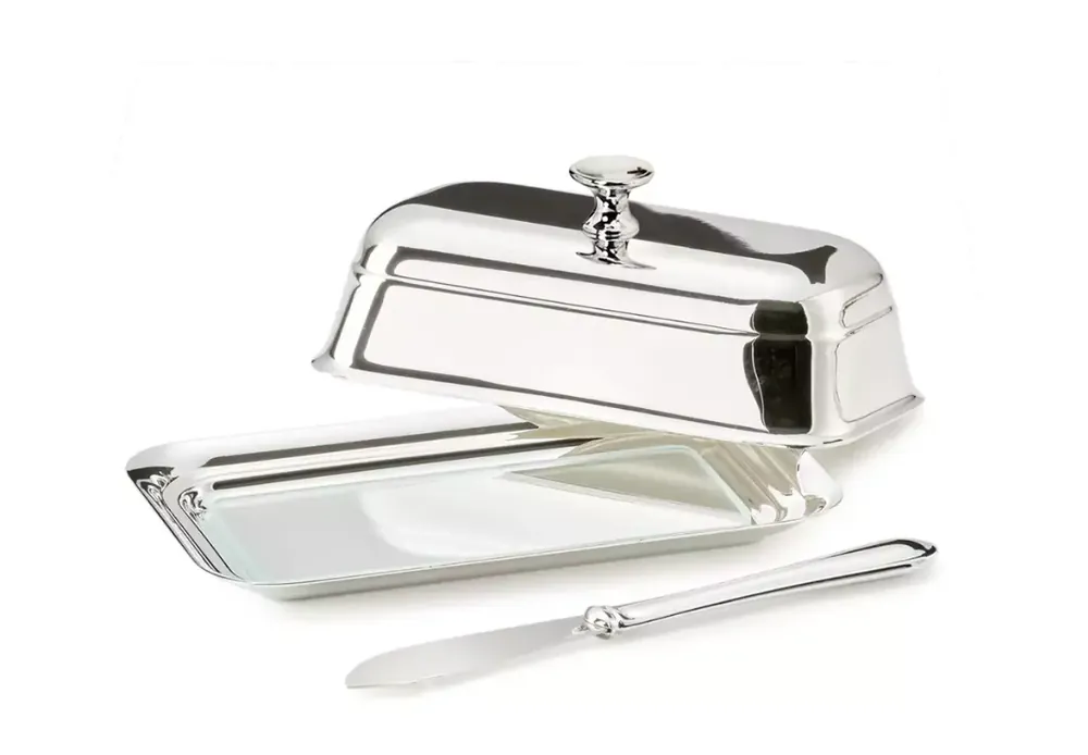 Edzard Butterdose Mary (180 g Butter), edel versilbert, mit Glasschale und Buttermesser Jetzt Bestellen