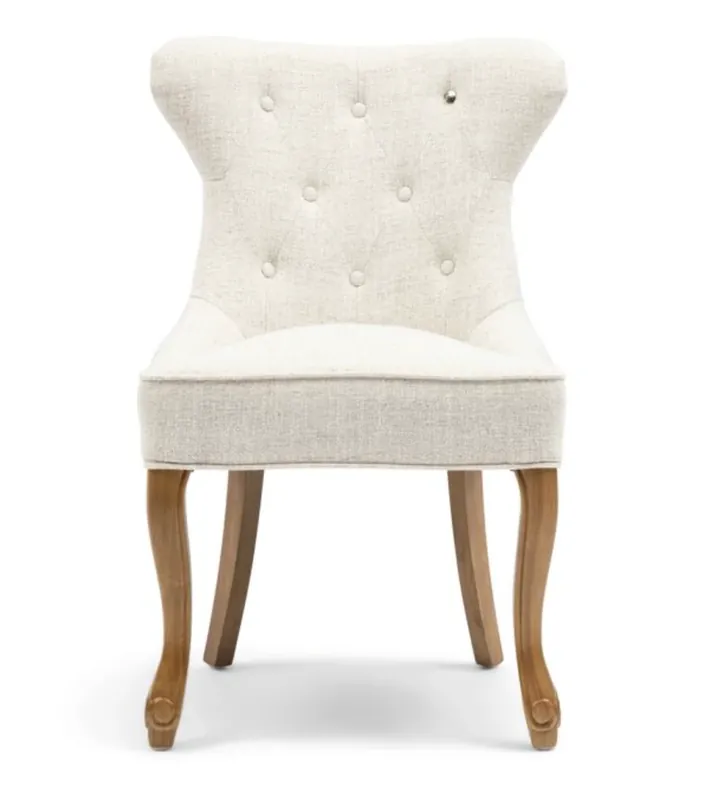 Abverkauf Riviera Maison Esstischstuhl George, Antique White, Rich Tweed