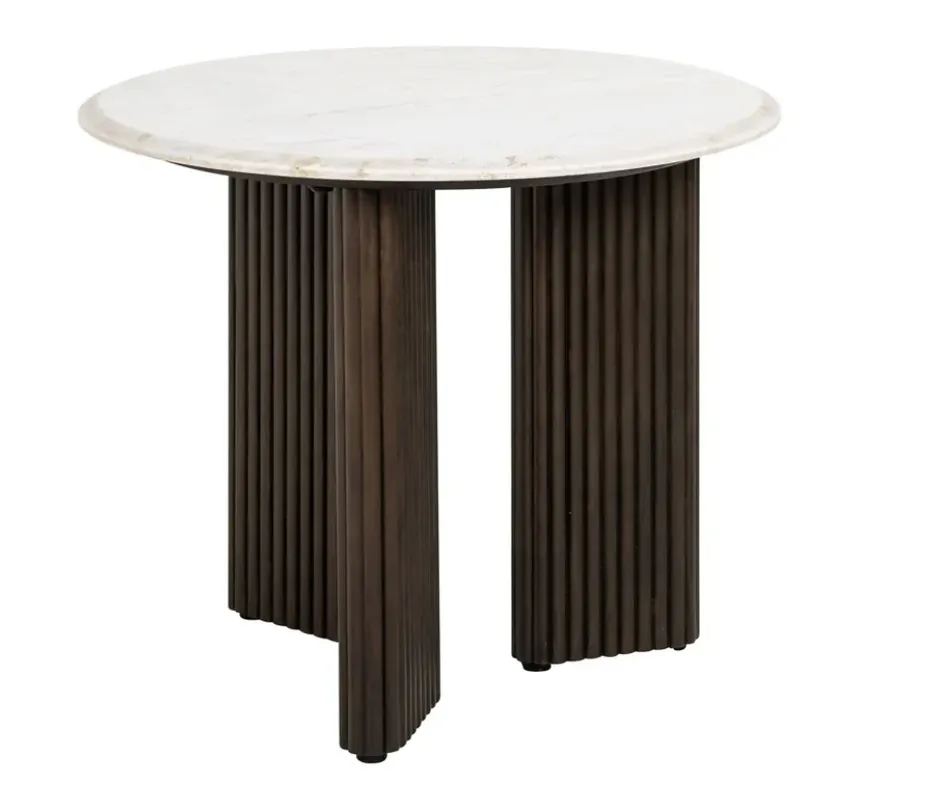 Begrenztes Angebot Richmond Interiors Beistelltisch Mayfield 55Ø - Mangoholz & Marmor