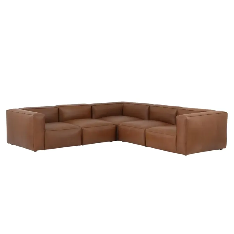 Flamant Ecksofa Bailey, 5 Sitzer, Cognac Braun Knallerangebot