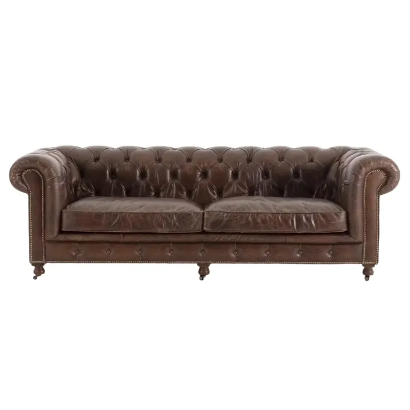 Flamant Sofa Edinburgh Chesterfield, 3 Sitzer, dunkelbraun Abverkauf