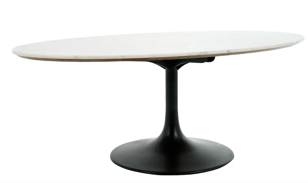 Ausverkauf Flamant Esstisch ABOAH, oval, Marmor weiss