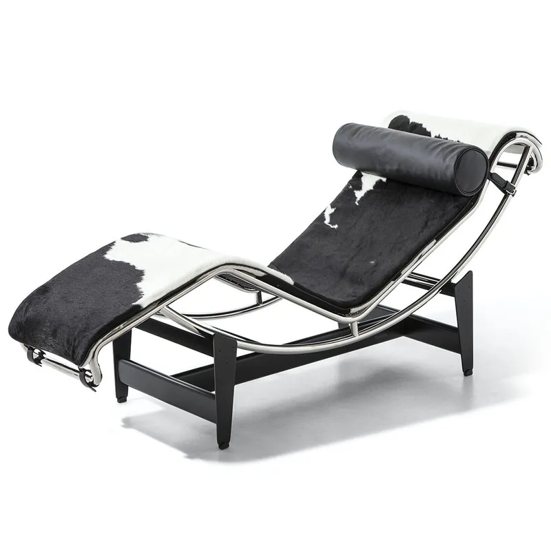 Meistverkauft 4 Chaise Longue à Reglage Continu (Fell schwarz/weiß) von Cassina